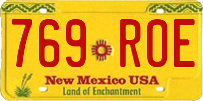 NM license plate 769ROE