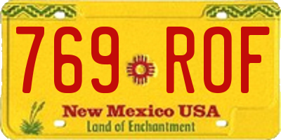 NM license plate 769ROF