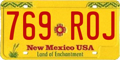 NM license plate 769ROJ