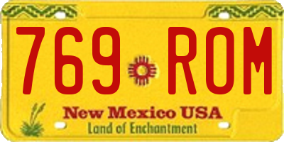 NM license plate 769ROM