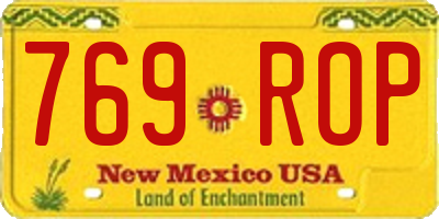 NM license plate 769ROP