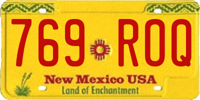NM license plate 769ROQ