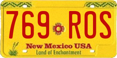 NM license plate 769ROS