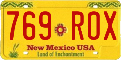 NM license plate 769ROX