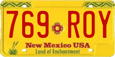 NM license plate 769ROY