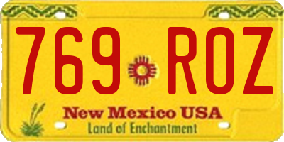 NM license plate 769ROZ