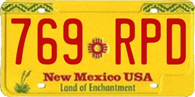NM license plate 769RPD