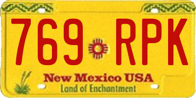 NM license plate 769RPK