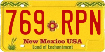 NM license plate 769RPN