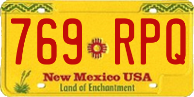 NM license plate 769RPQ