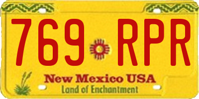 NM license plate 769RPR