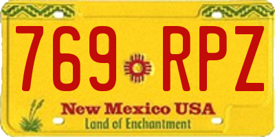 NM license plate 769RPZ