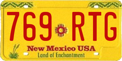 NM license plate 769RTG