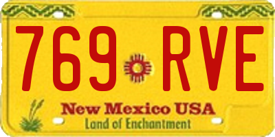 NM license plate 769RVE