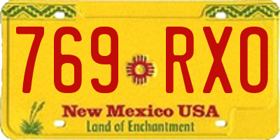 NM license plate 769RXO