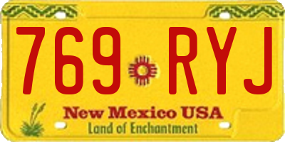 NM license plate 769RYJ