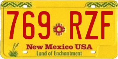 NM license plate 769RZF