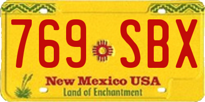 NM license plate 769SBX