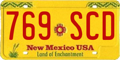 NM license plate 769SCD