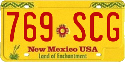 NM license plate 769SCG