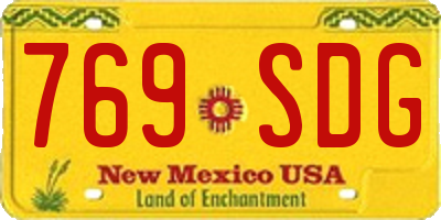 NM license plate 769SDG