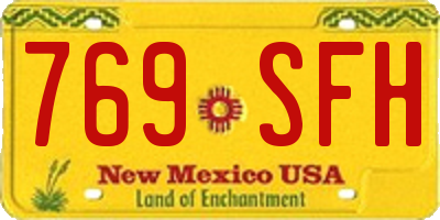 NM license plate 769SFH