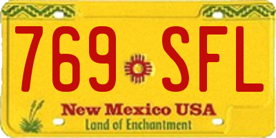 NM license plate 769SFL