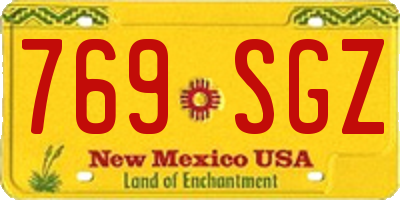 NM license plate 769SGZ