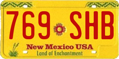 NM license plate 769SHB