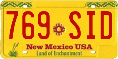 NM license plate 769SID
