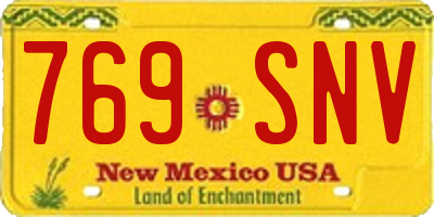 NM license plate 769SNV