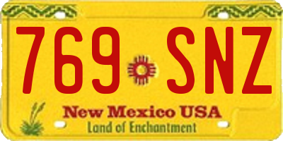 NM license plate 769SNZ