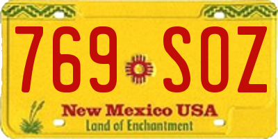 NM license plate 769SOZ