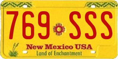 NM license plate 769SSS