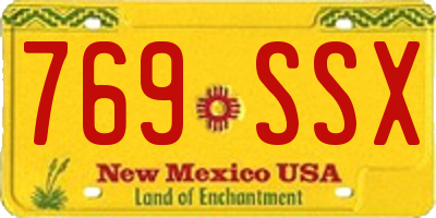 NM license plate 769SSX