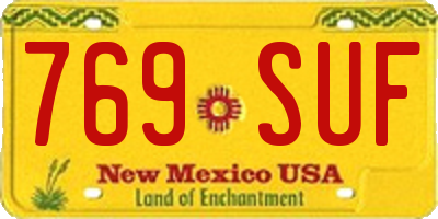 NM license plate 769SUF