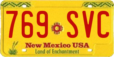 NM license plate 769SVC
