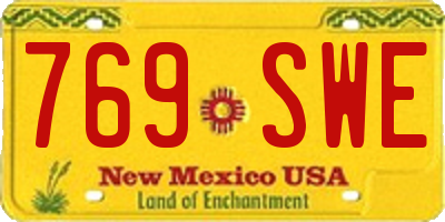 NM license plate 769SWE
