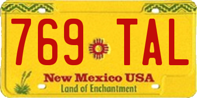 NM license plate 769TAL