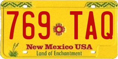 NM license plate 769TAQ