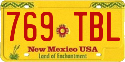 NM license plate 769TBL