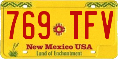 NM license plate 769TFV