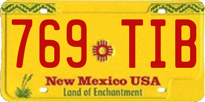 NM license plate 769TIB