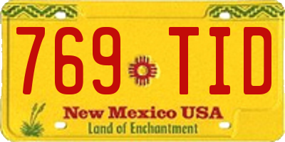 NM license plate 769TID