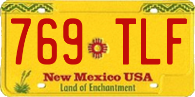 NM license plate 769TLF