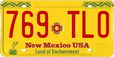 NM license plate 769TLO