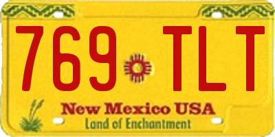 NM license plate 769TLT