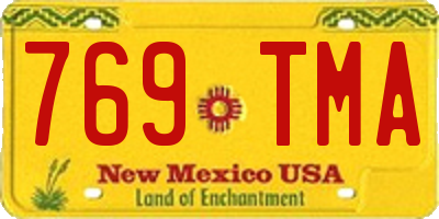 NM license plate 769TMA