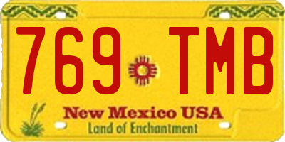NM license plate 769TMB