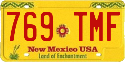 NM license plate 769TMF
